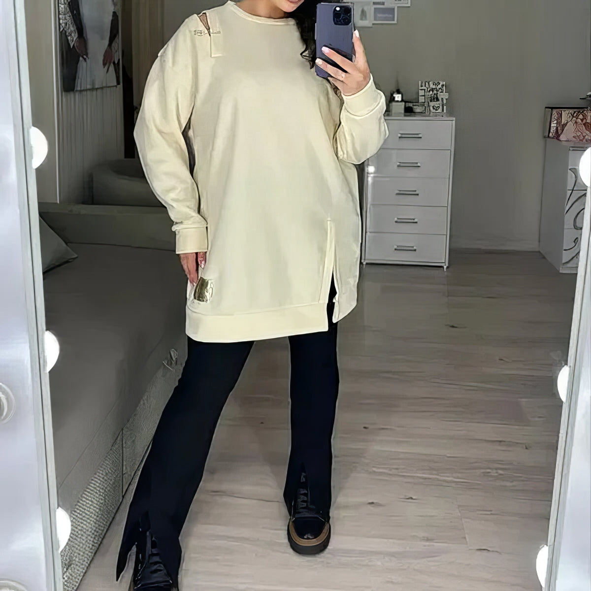 Women's casual elegant dress with slits