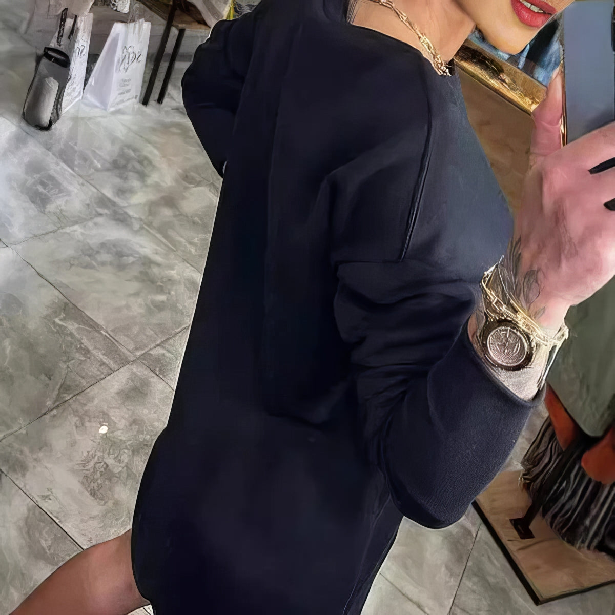 Women's casual elegant dress with slits