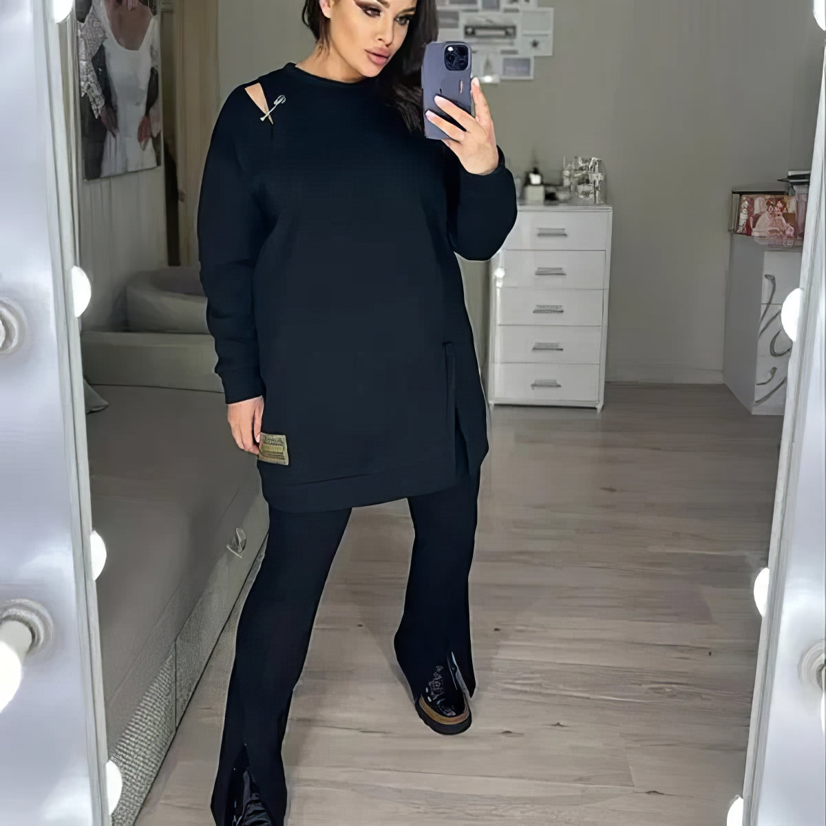 Women's casual elegant dress with slits