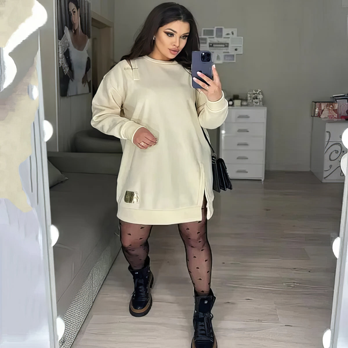 Women's casual elegant dress with slits