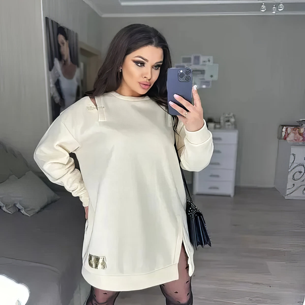 Women's casual elegant dress with slits