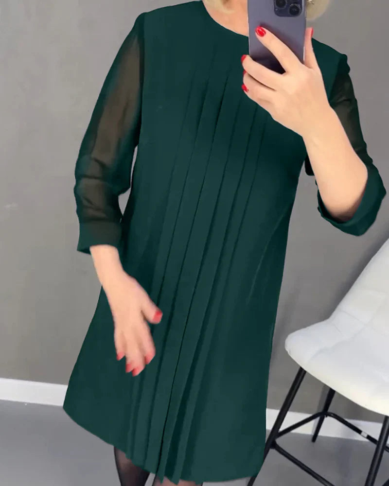 Vestido plisado en tejido de punto