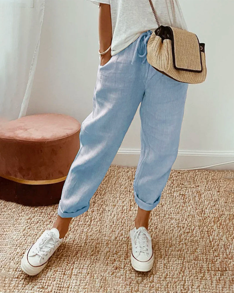Pantalón de lino casual y elegante