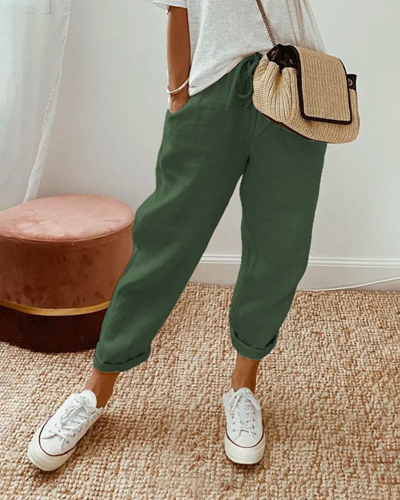 Pantalón de lino casual y elegante