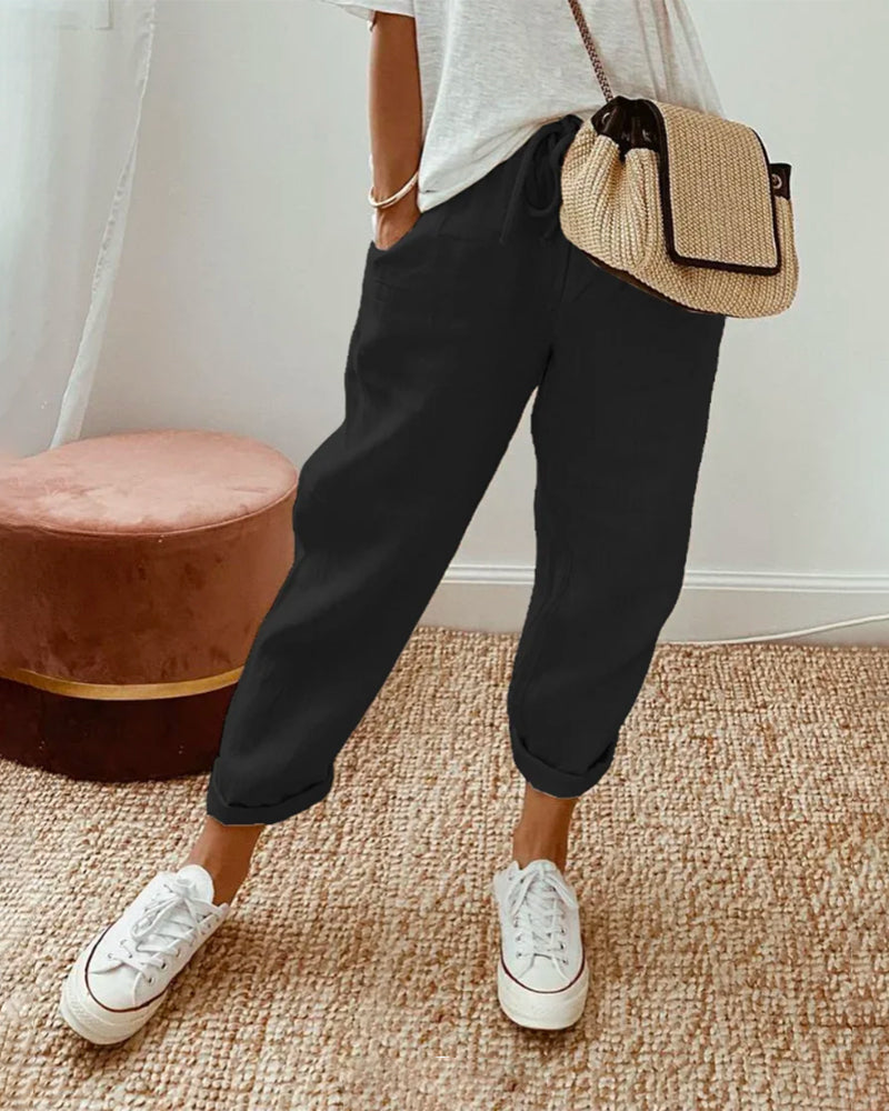 Pantalón de lino casual y elegante