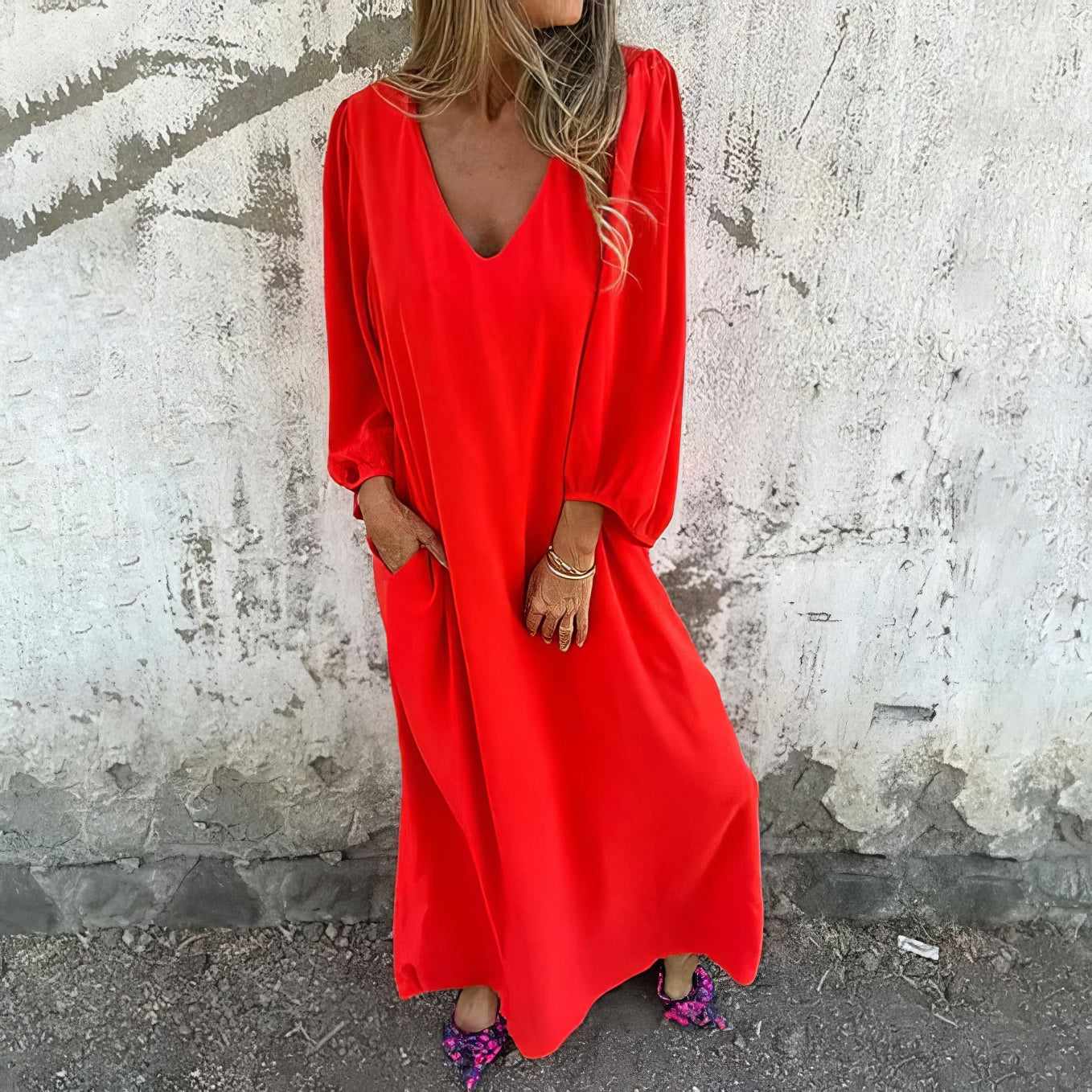 Vestido Bohemio con Bolsillos